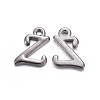 Gunmetal Plated Alloy Letter Pendants PALLOY-P097-03-Z-1