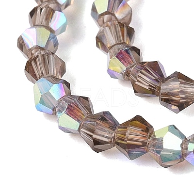 AB Color Plated Transparent Glass Beads Strands GLAA-G127-01T-1