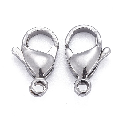 Tarnish Resistant 304 Stainless Steel Lobster Claw Clasps STAS-F182-01P-A-1