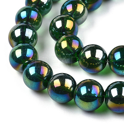 Electroplate Transparent Glass Beads Strands GLAA-T032-T4mm-AB22-1