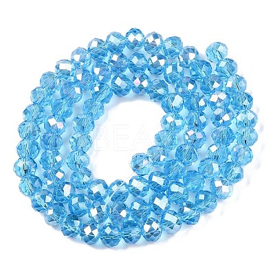 Electroplate Glass Beads Strands X-EGLA-A044-T6mm-B08-1