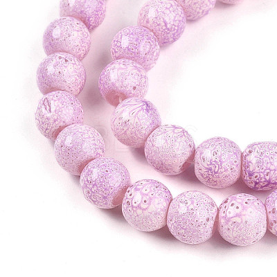 Transparent Baking Paint Glass Beads Strands DGLA-N009-10mm-02-1