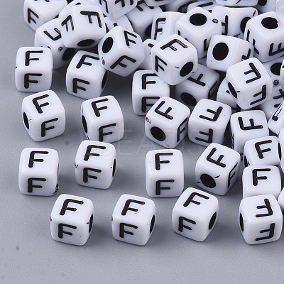 White Opaque Acrylic Beads MACR-R869-02F-1