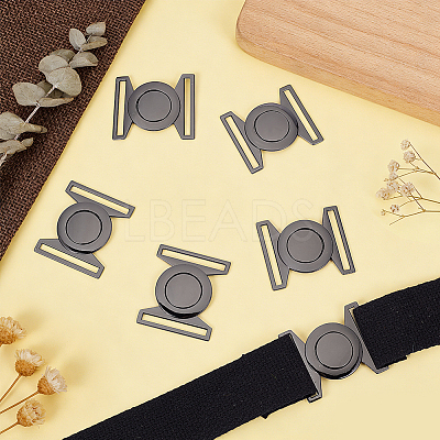 6 Sets Zinc Alloy Side Release Buckles FIND-BC0019-63B-1