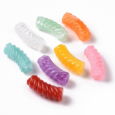 Two Tone Opaque Acrylic Beads X-OACR-A016-06-1