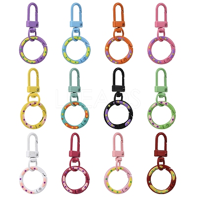 12Pcs Alloy Spring Gate Ring HJEW-YW00095-1