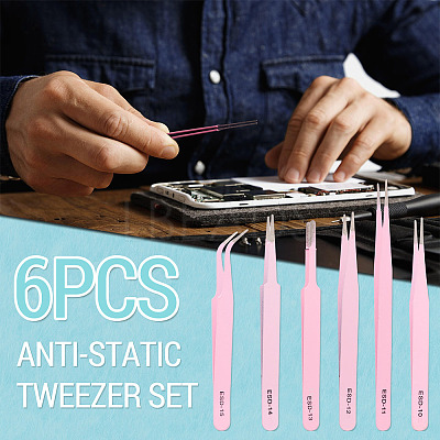 201 Stainless Steel Beading Tweezers Sets TOOL-TA0001-15B-1