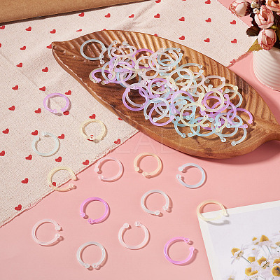 150Pcs 6 Colors Plastic Loose Leaf Book Binder Hinged Rings FIND-TA0010-54B-1