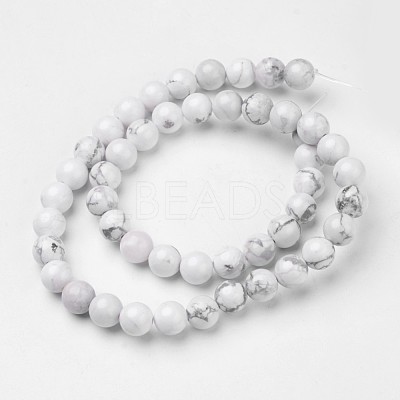 Natural Howlite Beads Strands G-D809-10-8mm-1