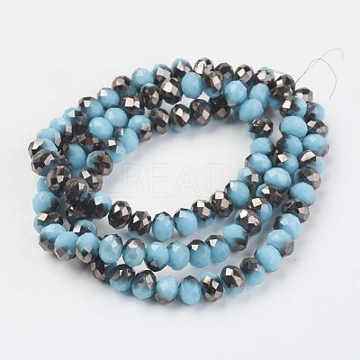 Electroplate Opaque Glass Beads Strands EGLA-A034-P6mm-P13-1