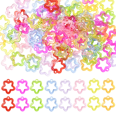100Pcs Transparent Acrylic Pendants TACR-SP0001-33-1