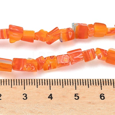 Handmade Millefiori Lampwork Beads Strands LAMP-P070-02A-05-1