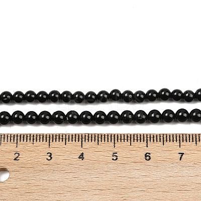 Natural Black Tourmaline Beads Strands G-G763-01-4mm-AB-1