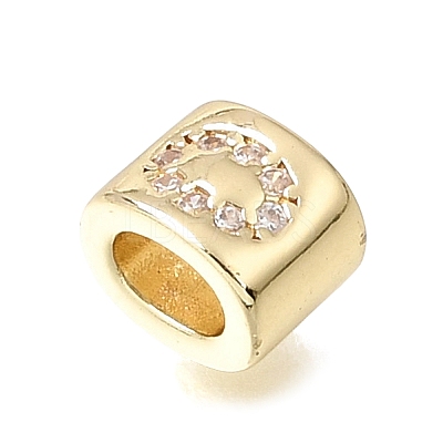 Brass Micro Pave Clear Cubic Zirconia Beads CU-CBAA19F-01G-A-1