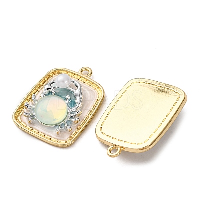 Light Gold Tone Alloy Enamel Pendants ENAM-B028-37KCG-01B-1