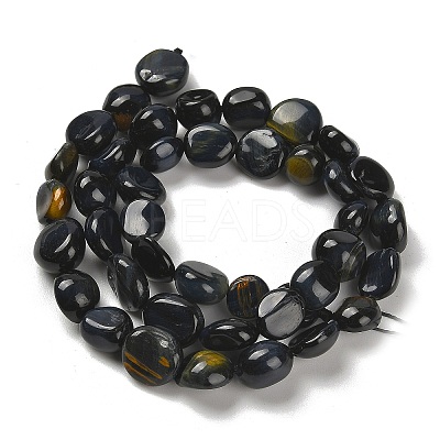 Dyed Natural Blue Tiger Eye Beads Strands G-P497-01E-74-1