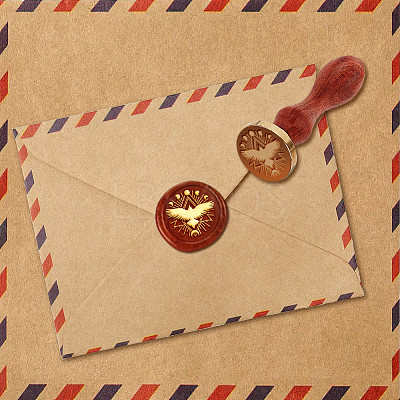 Golden Plated Brass Sealing Wax Stamp Head AJEW-WH0208-941-1