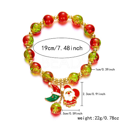 Christmas Alloy Enamel Charm Bracelets FS-WGDAB1C-01-1