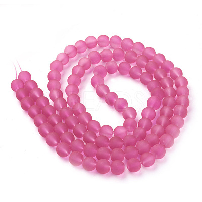 Baking Paint Transparent Glass Bead Strands X-GLAA-S031-8mm-35-1