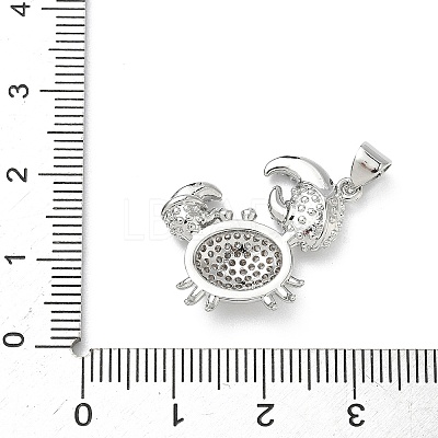 Brass Micro Pave Cubic Zirconia Pendants KK-P330-01A-P-1
