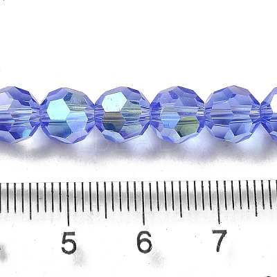 Electroplate Transparent Glass Beads Strands EGLA-A035-T8mm-L14-1