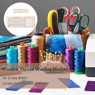 Wooden Thread Winding Boards TOOL-WH0155-50-1