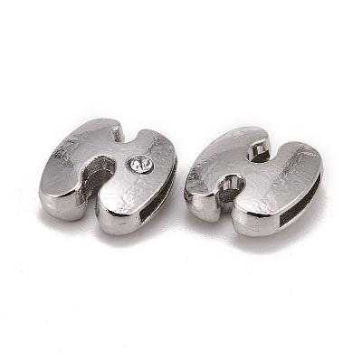 Letter Slider Beads for Watch Band Bracelet Making ALRI-O012-H-NR-1