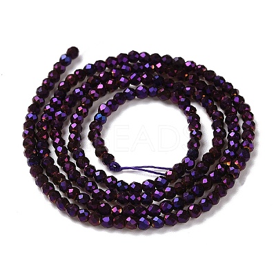 Electroplate Glass Beads Strands GLAA-H021-01A-FP09-1