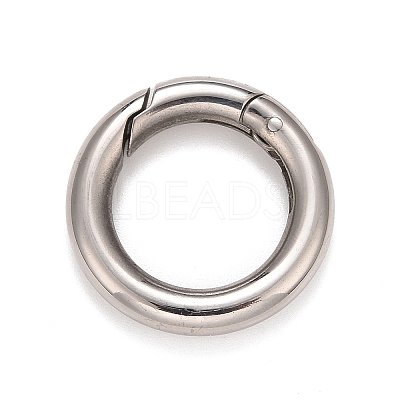 Non-Tarnish 304 Stainless Steel Spring Gate Rings X-STAS-M296-01P-A-1