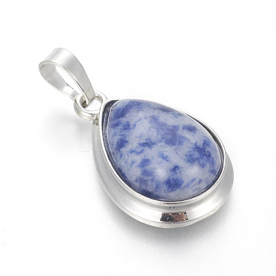 Natural Blue Spot Jasper Pendants G-L512-C13-1