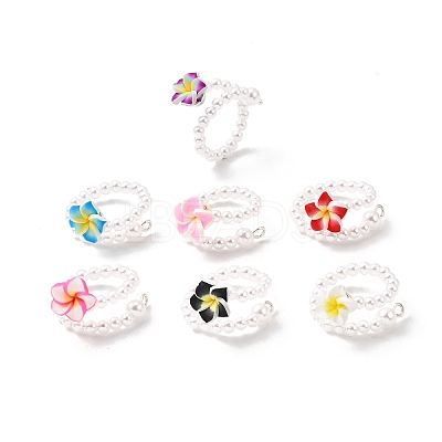 Handmade Polymer Clay Cuff Rings for Women RJEW-JR00917-01-S-1