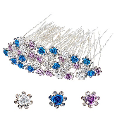 60Pcs 3 Colors Alloy Hair Forks OHAR-PH0001-21-1