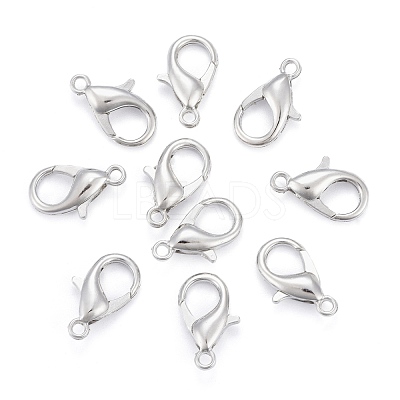 Platinum Plated Alloy Bracelet Lobster Claw Clasps X-E106-NF-1