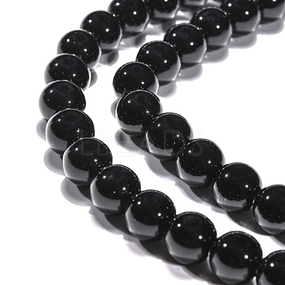Synthetic Black Stone Beads Strands G-G088-10mm-1