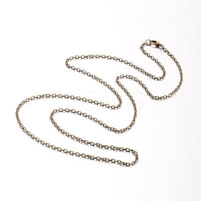 Iron Cable Chain Necklace Making MAK-J009-38AB-1
