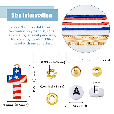 Independence Day Theme DIY Bracelet Making Kit DIY-FH0006-53-1
