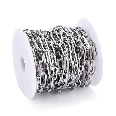 Tarnish Resistant 304 Stainless Steel Paperclip Chains CHS-F011-01B-P-1