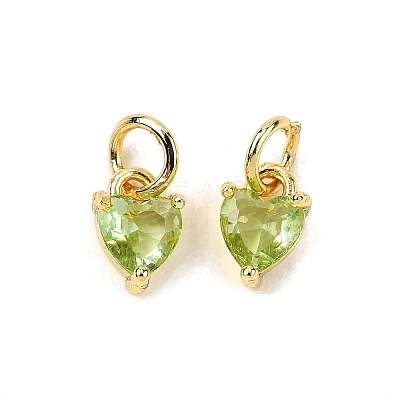 Brass Micro Pave Cubic Zirconia Charms KK-P192-08-G10-1