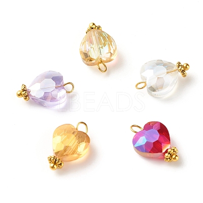 Electroplate Glass Beads Pendants PALLOY-JF01137-1