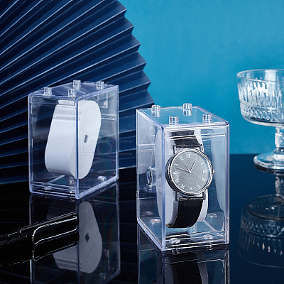 PS Plastic Single Watch Display Cases CON-WH0095-144A-1