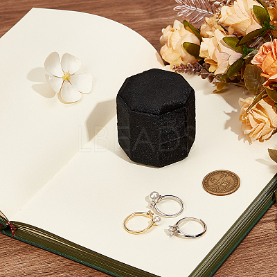Velvet Cover Plastic Couple Ring Box VBOX-WH20001-02B-1