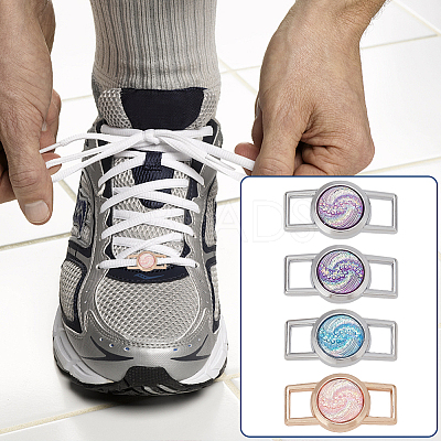 8Pcs 4 Colors Alloy & Resin Shoelace Charms FIND-PH0017-50-1