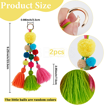 The Colors of the Small Pom Balls are Random Color KEYC-WH20004-02C-1