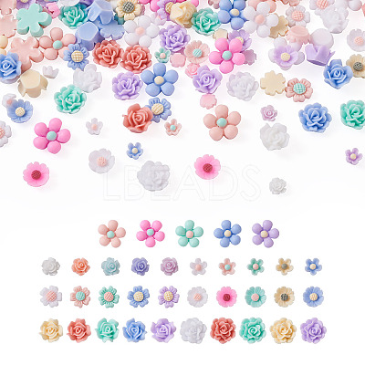 700Pcs 7 Styles Opaque Resin Cabochons CRES-CD0001-07-1