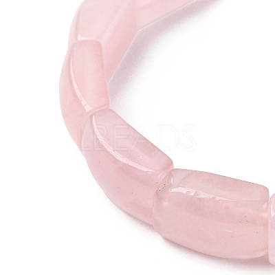 Natural Rose Quartz Bead Stretch Bracelets for Women Men BJEW-C097-02A-13-1