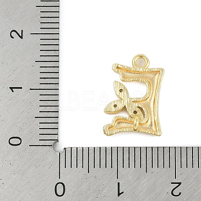 Brass Crystal Rhinestone Letter Links Connector Charms KK-S395-06G-E-1