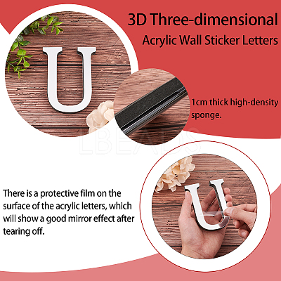 Acrylic Mirror Wall Stickers Decal DIY-CN0001-13A-U-1