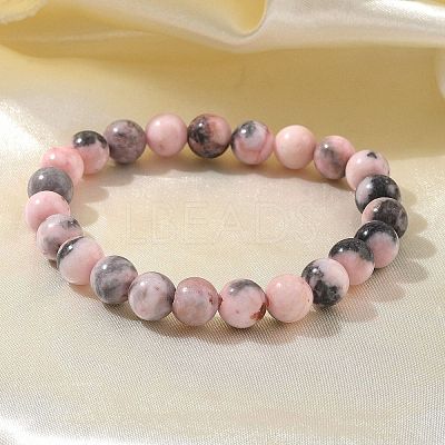 Natural Zebra Jasper Bead Stretch Bracelets X-BJEW-K212-B-035-1