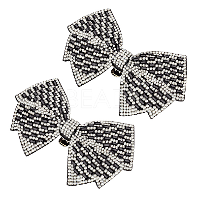 2Pcs Cloth with Rhinestone Shoe Buckle Clips FIND-FH0008-78B-1