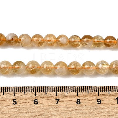 Heated Natural Citrine Beads Strands G-D323-A01-6mm-A-1